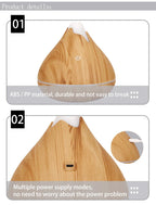 350ML USB aroma oil diffuser wood electric humidifier ultrasonic air humidifier mini aromatherapy LED light mist maker for home Lootquake LLC