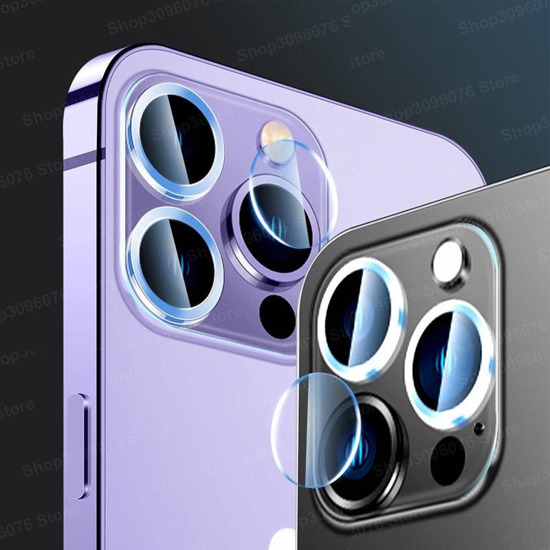 5PCS Lens Glass For iPhone 14 Pro Max Camera Lens Screen Protector on for iPhone 14 Plus 13 12 11 Pro Max 14pro max Glass Film Separate Metal Ring Tempered Glass Camera Case Stevvex