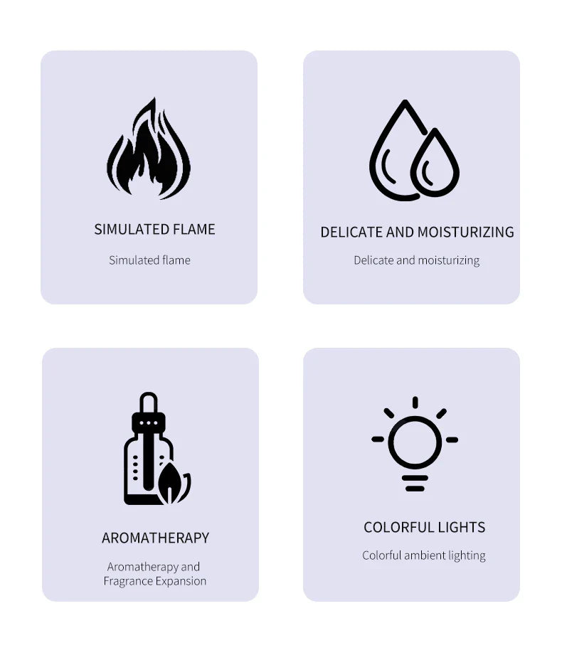 Colorful Simulation Flame Aroma Diffuser Home Hotel Desktop USB Air Humidifier Lootquake LLC