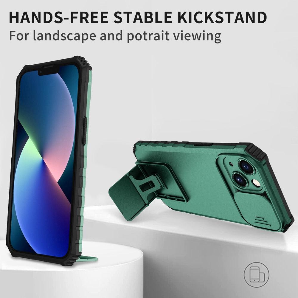 Unique Cover with Camera Protection Heavy Duty Shockproof Protective iPhone 13 Pro Case ShockProof Case For iPhone 13 12 11 Pro Slide Camera Protection Case Dual Layer Armor Case Back Cover Stevvex