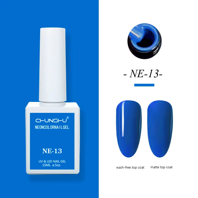 CHUNSHU 15ml Fluorescence Gel Nail Polish Semi Permanent UV/LED Nail Gel Long Lasting Varnish For Nails Art Manicures Soak Off Lootquake LLC