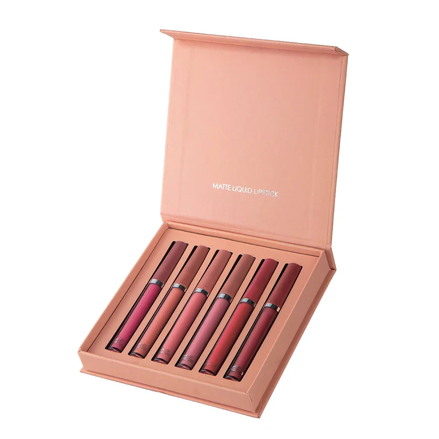 Matte Lip Gloss Set 6 Color Lipstick Smooth And Lasting Display Lip Gloss Waterproof Moisturizing Lipstick Holiday Gift Box Set Lootquake LLC