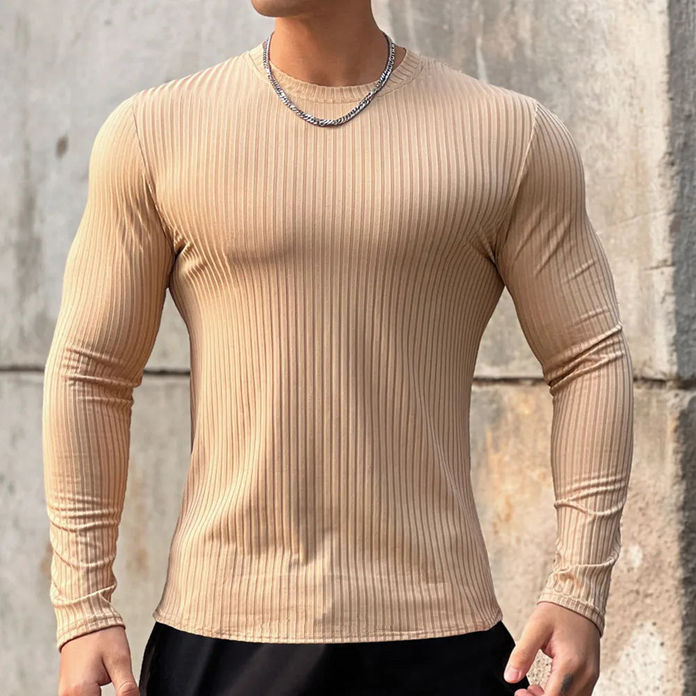 FitFlex Men's Long Sleeve Sports Tee THRIXINE