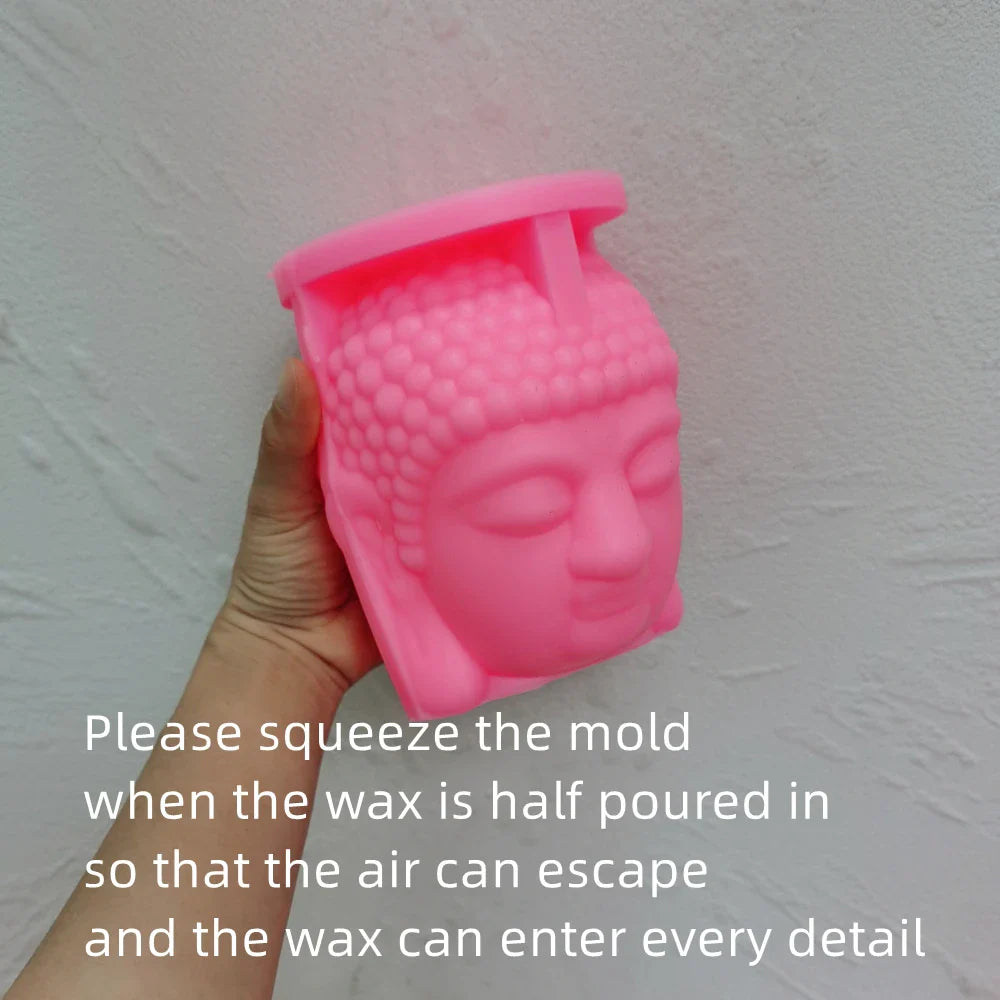 Original Buddha Statue Silicone Molds Buddha Head Candle Mold Sculpture Art Wax Tool Mould Figurine Ornaments Gifts Home Decor
