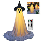 Lighted Spooky Ghost Decor Scary Standing Ghost with LED String Lights Home Porch Garden Yard Lawn Party Halloween Decorations Lootquake LLC