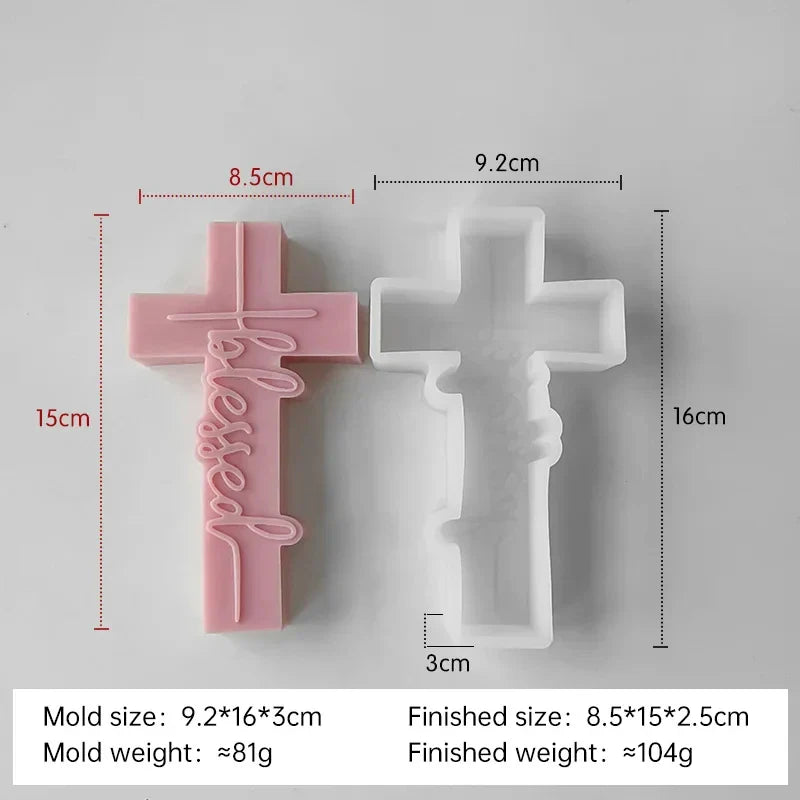 Portrait Face Silicone Mold Jesus Sculpture Cross Aroma Candle Resin Plaster Ornament Mold Home Decor Crafts Making Mould Lootquake LLC