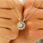 LATS New Stainless Steel Magnetic Sun Moon Couple Necklace Fashion Chain for Men and Women Good Friend Gifts Trend Jewelry