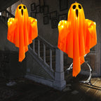 Spooky Ghost Halloween Decor Waterproof Halloween Glowing White Ghost Glowing Door Hanging Ghost for Halloween Garden Home Decor Lootquake LLC