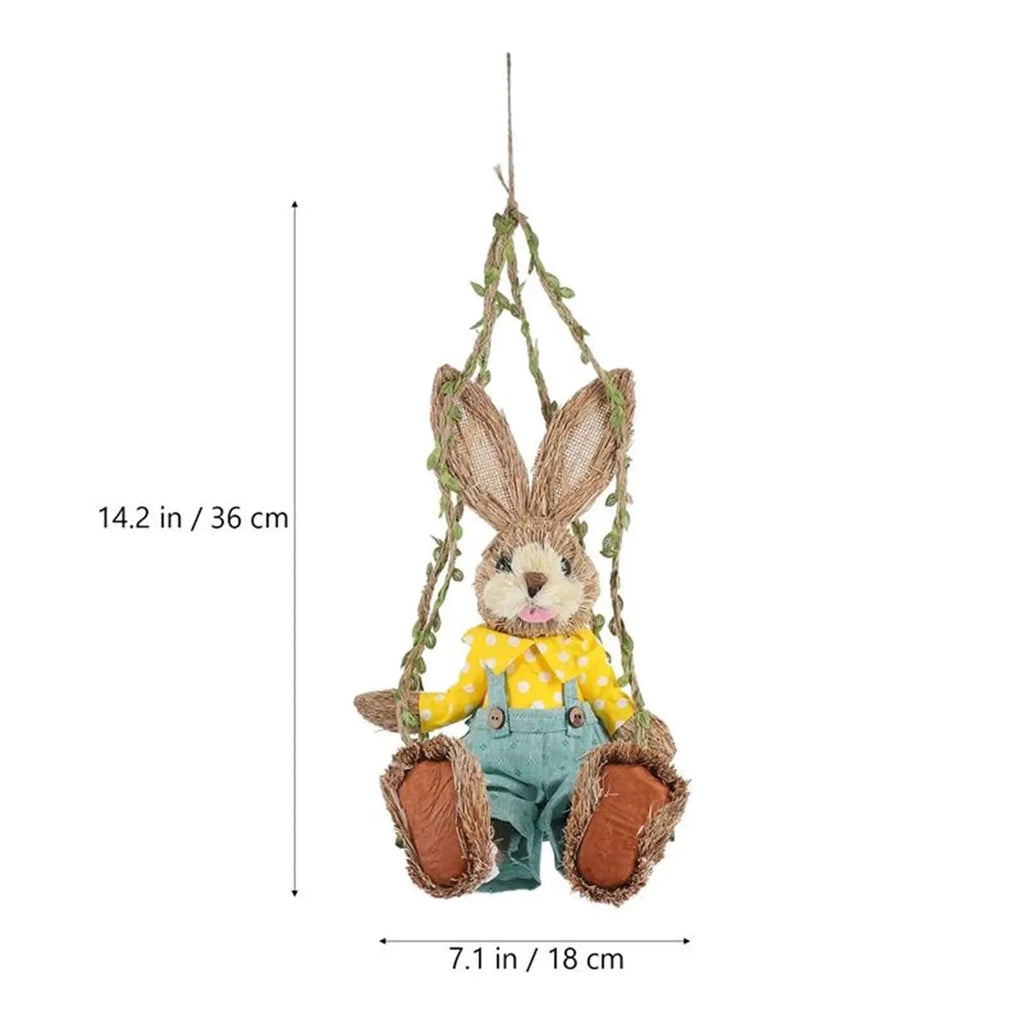 Easter Bunny Pendant Swing Rabbit Hanging Ornament for Dining Room Holiday Collections Display Home Decor Wedding Party Art Gift Lootquake LLC