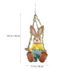Easter Bunny Pendant Swing Rabbit Hanging Ornament for Dining Room Holiday Collections Display Home Decor Wedding Party Art Gift Lootquake LLC