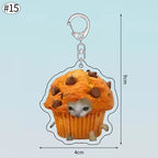 Funny Banana Cat Key Chain Creative Acrylic Happy Cats Schoolbag Pendant Bag Accessories DIY Mobile phone Lanyard Student Gift Lootquake LLC