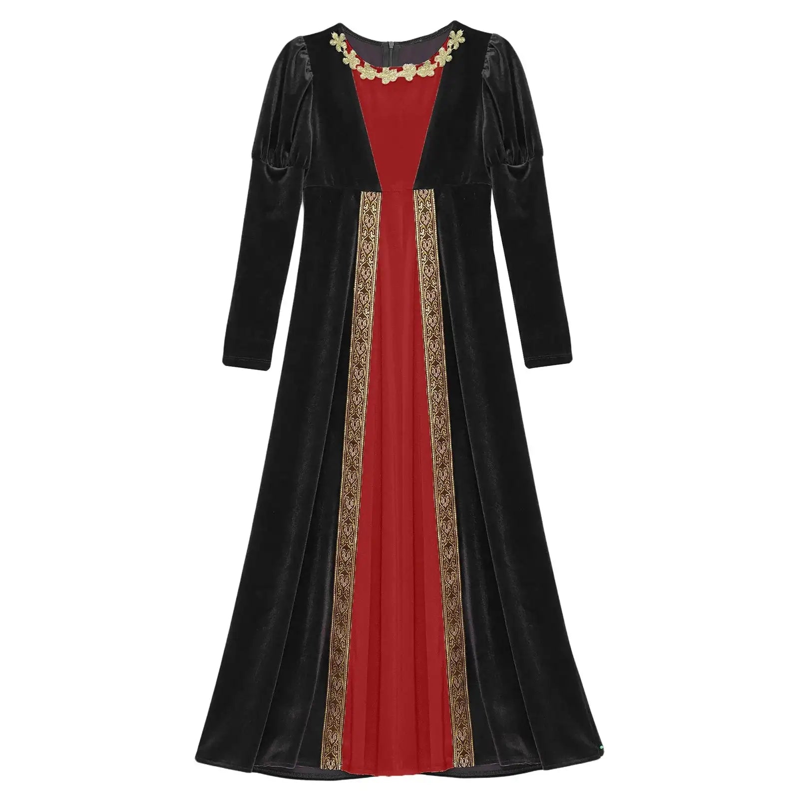 Girls Velvet Medieval Princess Dress Long Sleeve Renaissance Retro Robe Ancient Roman Long Dress for Halloween Carnival Party