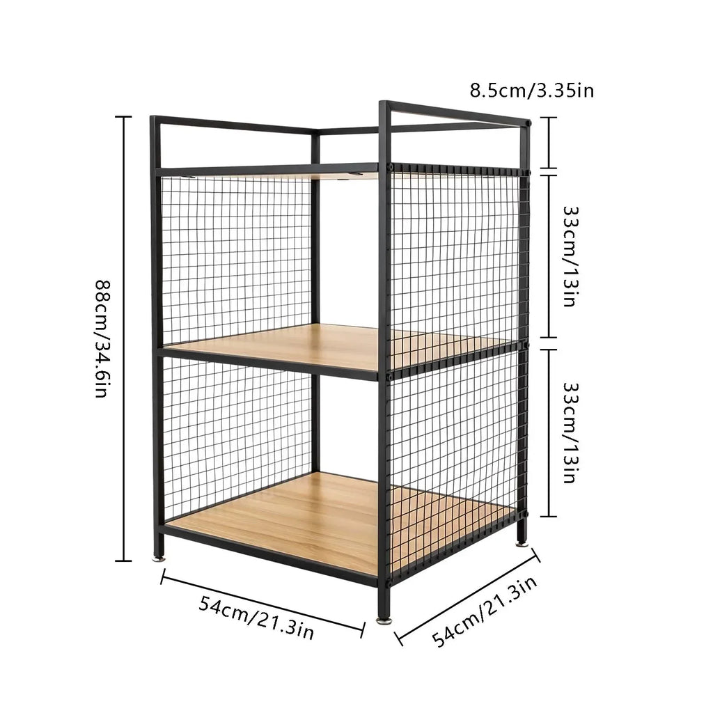 3-Tier Printer Stand Solid Wood & Iron, 44lbs Capacity, Space-Saving Design, Ideal for Office & Home Storage, Durable & Stylish Lootquake LLC