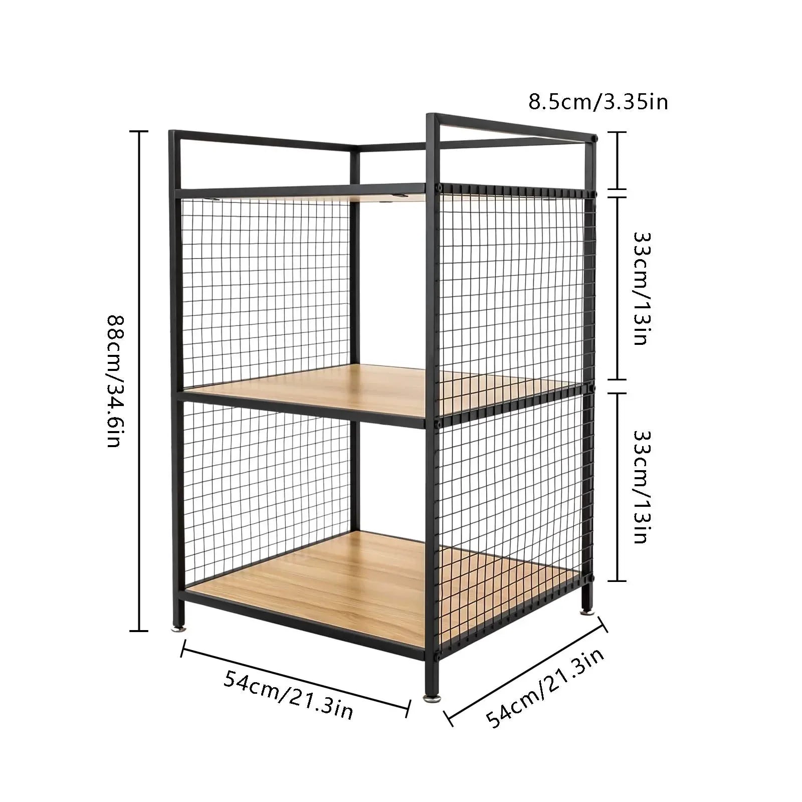 3-Tier Printer Stand Solid Wood & Iron, 44lbs Capacity, Space-Saving Design, Ideal for Office & Home Storage, Durable & Stylish Lootquake LLC