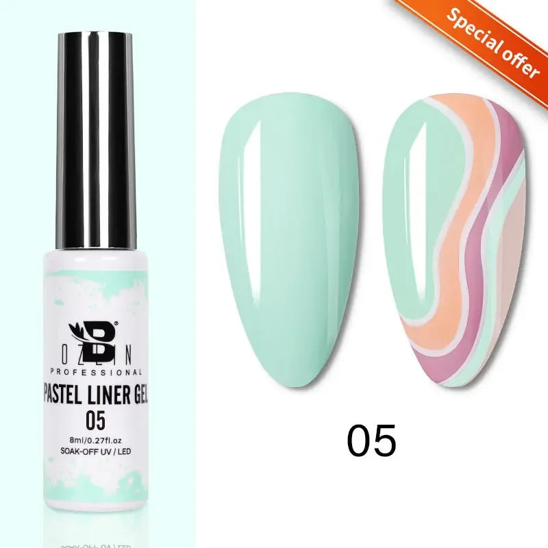 5ML Gold Silver Metallic Liner Paint Gel Polish Chrome Mirror Metal Effect Super Bright French UV LED Semi Permanent Nail Gel Lootquake LLC