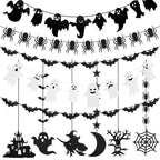 1set Halloween Decoration Banner Bunting Scary Spider Ghost Bat Hanging Garland Pull Flag Pendant For Halloween Party Home Decor Lootquake LLC