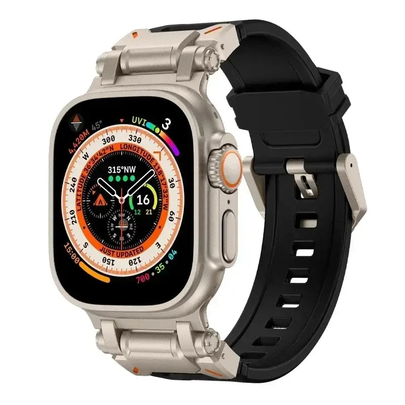 Apple Watch Silicone Metal Band - Premium Durable Strap - SJB-DIAMOND ELITES