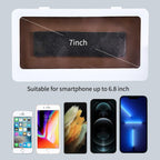 White Phone Holder Waterproof Phone Case Bathroom Shower Phone Holder Stand Box Wall Mounted Shower Case Bracket Full Body Waterproof Shockproof Phone Case Clear Protective Cover Case Stevvex