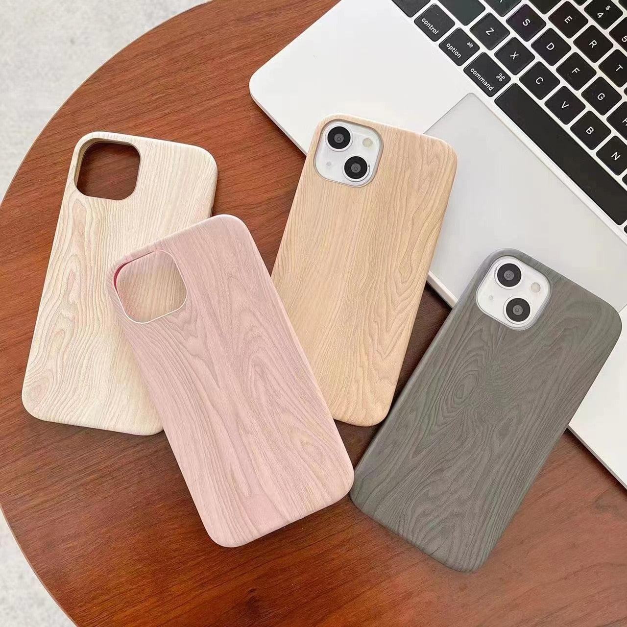Luxury Wood Phone Case For iPhone 13 12 11 Pro X XS Max XR 8 7 Plus SE Retro Soft Wood Case Slim Hard Cover with Real Wooden Finish Protective Cover Stevvex
