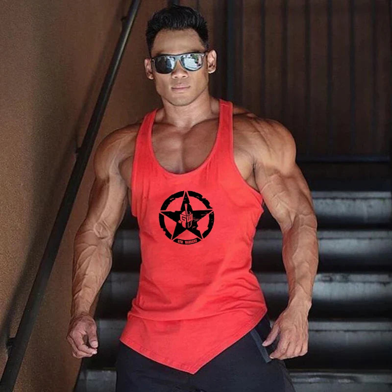 FlexFit Cotton Sleeveless Muscle Tank - Irregular Hem THRIXINE