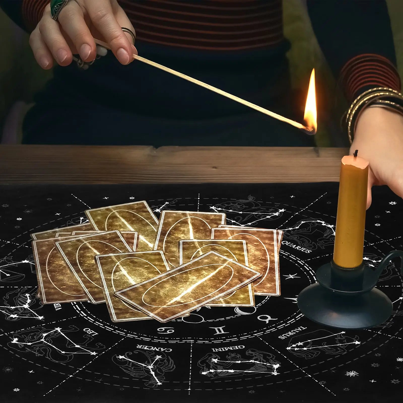 1pc Constellations Tarot Card Tablecloth Velvet Divination Altar Cloth Board Game Fortune Astrology Oracle Card Pad Tarot Decks