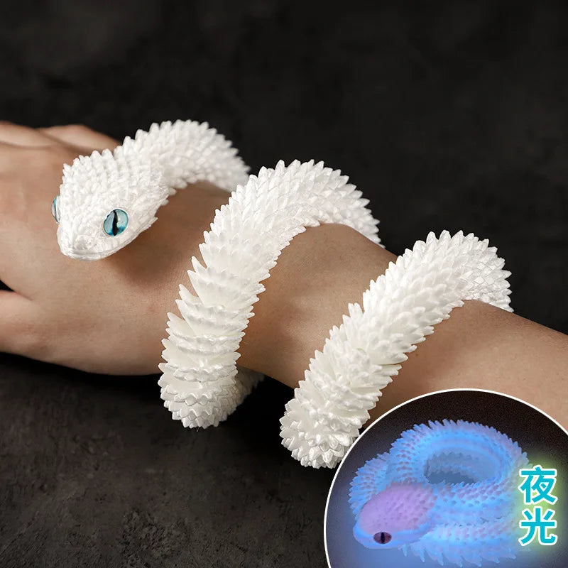 Snake Sculpture Articulated Snake Decor Articulated Animals Figurine with Movable Joints 3D Printed Model Home Desktop Ornament Lootquake LLC