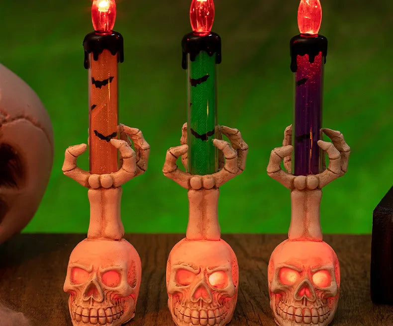 Halloween  Skull Lamp Creative Decor for Spooky Party Unique Skull Candle Lantern Halloween Decoration Spooky Lighting Lootquake LLC
