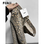 American Retro Leopard High Waist Baggy Jeans Women's Casual Pockets Hip-hop Pants 2024 Spring Y2K Oversiz Panther Denim Trouser Lootquake LLC