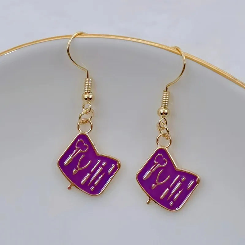 Creative nail salon art nail polish enamel earrings ladies girls gifts
