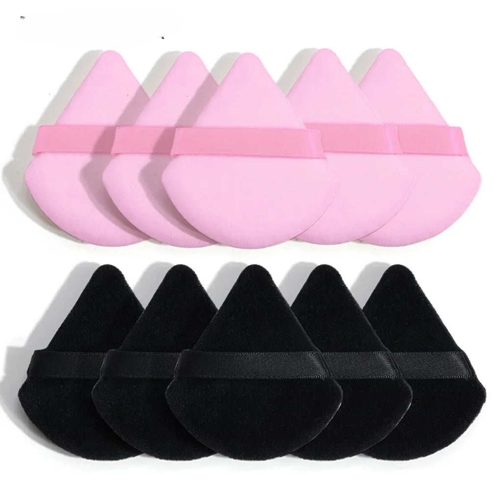 Wholesale 10/ 12 Pcs Triangle Powder Puff Wet Dry Use For Loose Powder Liquid Cosmetic Soft Plush Powder Puff Makeup Foundation Lootquake LLC