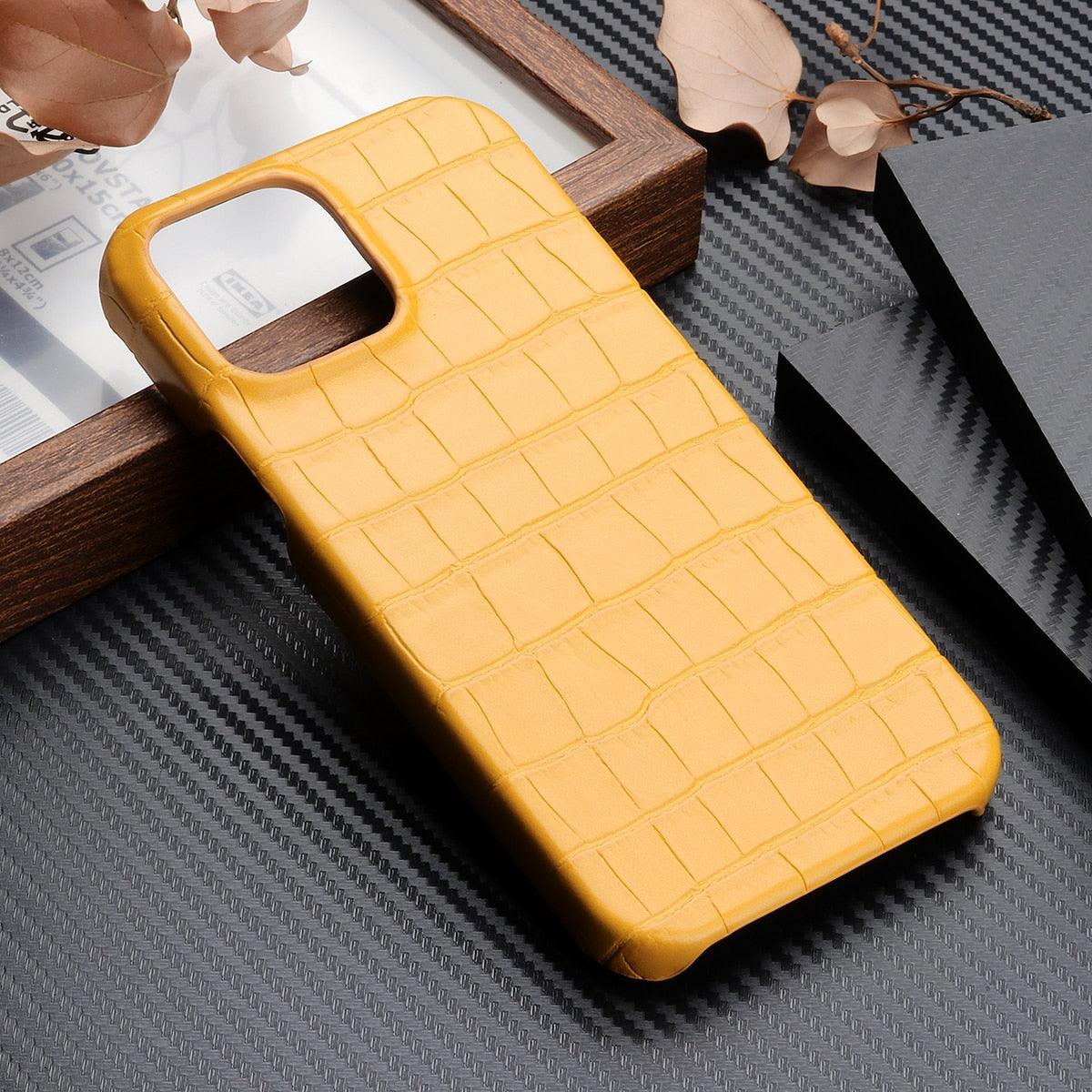 Unique Leather Case For iPhone 13 14 11 12 Pro Max XR X XS Strong Hard Shockproof Cover Green Leather Cover Classic Fashion Case for iPhone Protective Case Stevvex