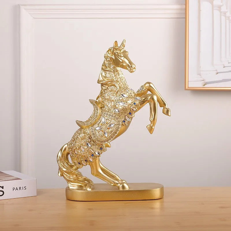 Resin Horse Sculpture, Animal Statue, European Style, Souvenir Gift, Living Room, Office, Study, Desktop Decoration, Gifts