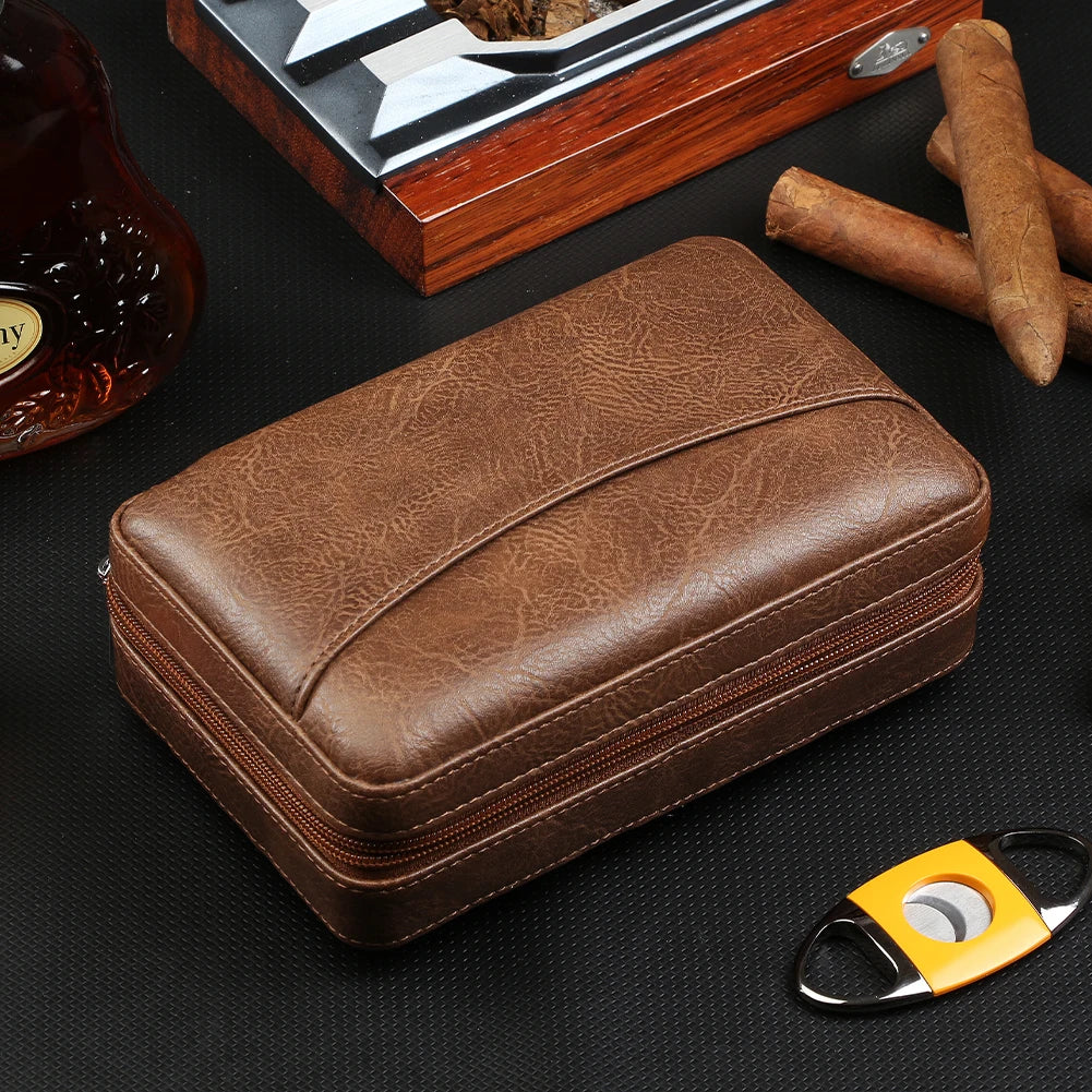 GALINER Charuto Cedar Wood Cigar Humidor Box Travel Cigar Case Storage 4 Cigars Box Humidor Humidifier For Sigar Lootquake LLC