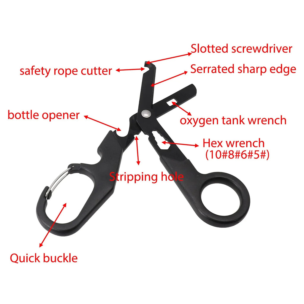 Survivor Shears: All-Black Multi-Use Rescue Tool THRIXINE