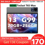 Teclast T65 Max 13 Inch Android 14 Tablet 8 Core Mediatek Helio G99 (8Gb+12Gb Expansion) Max. 20Gb Ram 256Gb Rom 10000Mah Battery Dual Sim 4g Lte 1920X1200 Gps Widevine L1 for Netflix Lootquake LLC