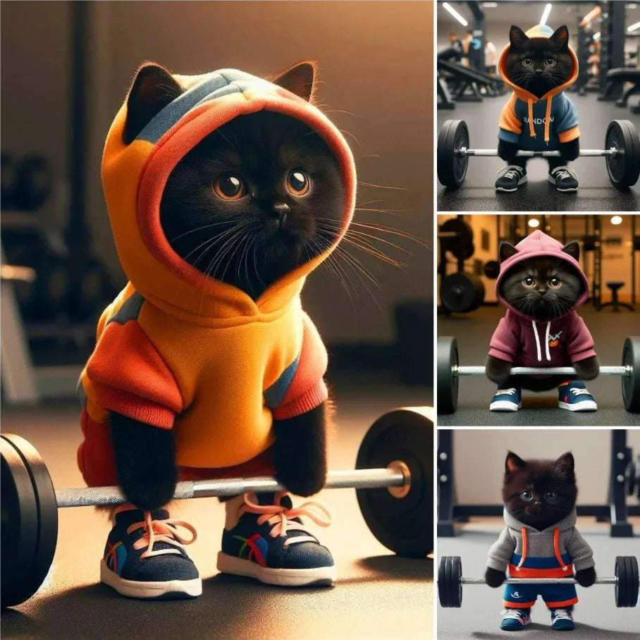 Cute Fitness Cat Sculpture. Cute Fitness Cat Sculpture Home Decor  Desk Decor Lootquake LLC