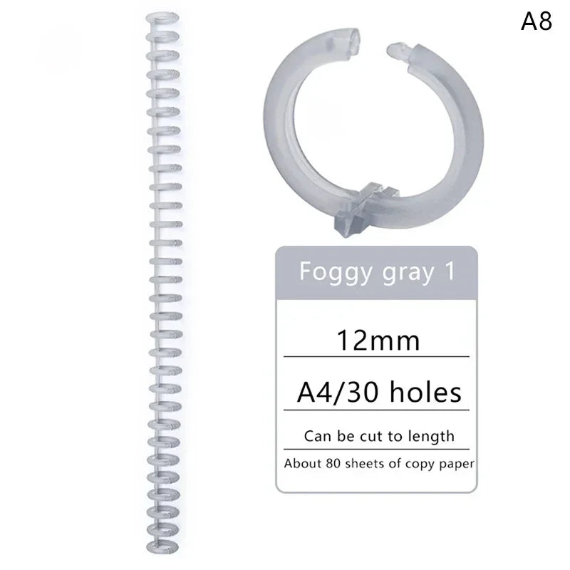 5pcs Loose-leaf Binding Ring Spring Spiral Rings Plastic Binder Strip 30 Holes For A4 Paper Notebook Stationery Office Supplies Lootquake LLC