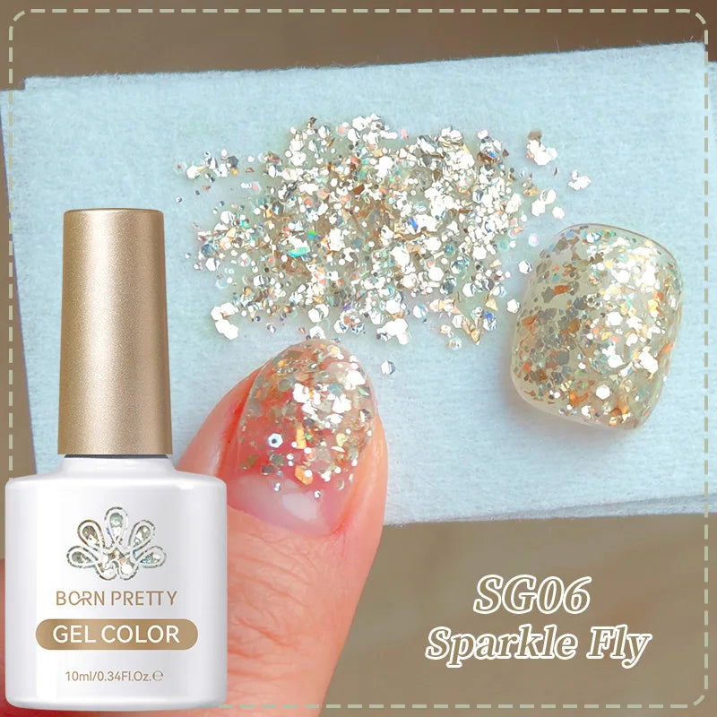BORN PRETTY 10ml Reflective Glitter Gel Nail Polish Carat Mirage Sparkling Color Shine UV LED Soak Off Semi-Permanant Varnish Lootquake LLC