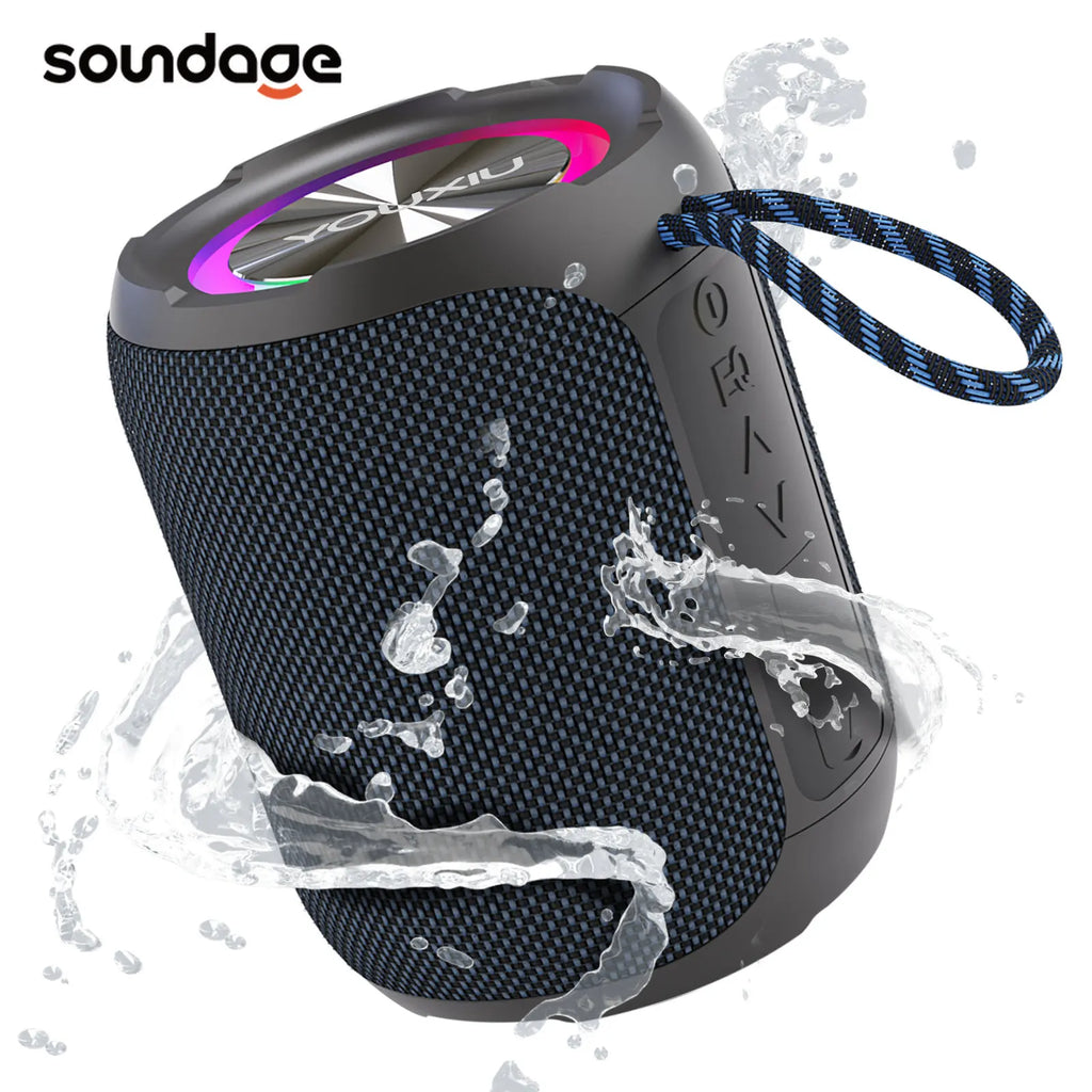 Portable Bluetooth Speaker BT5.0 IPX7 Waterproof Stereo Music Surround Wireless Speaker With LED Light Subwoofer Outdoor Speaker Lootquake LLC