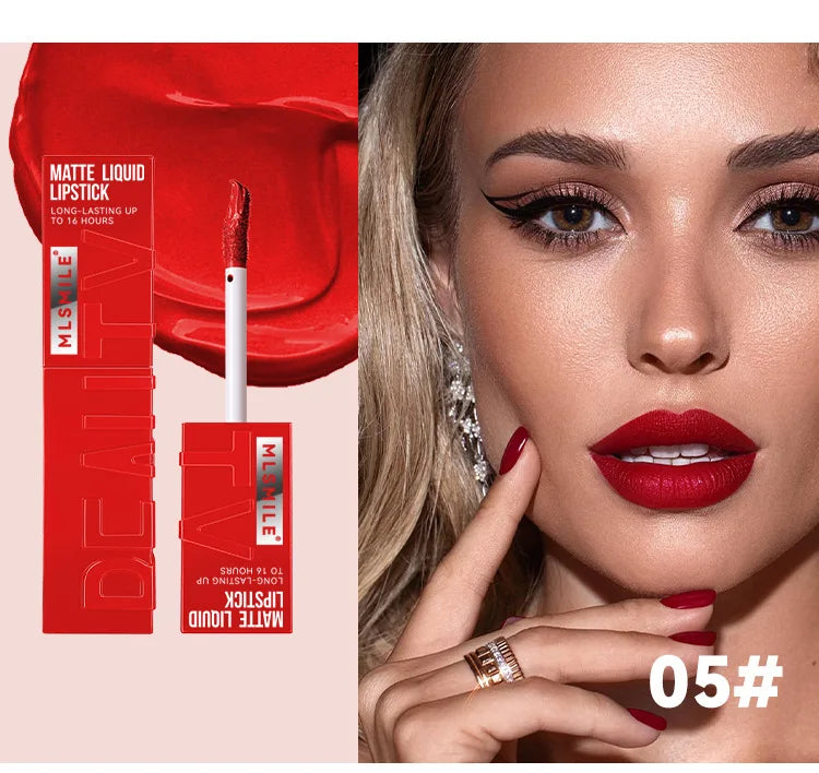 Matte Liquid Lipstick 6 Colors Long Lasting Lip Ink Lip Tint Non-stick Cup Nude Lip Gloss Waterproof Cosmetics Make Up