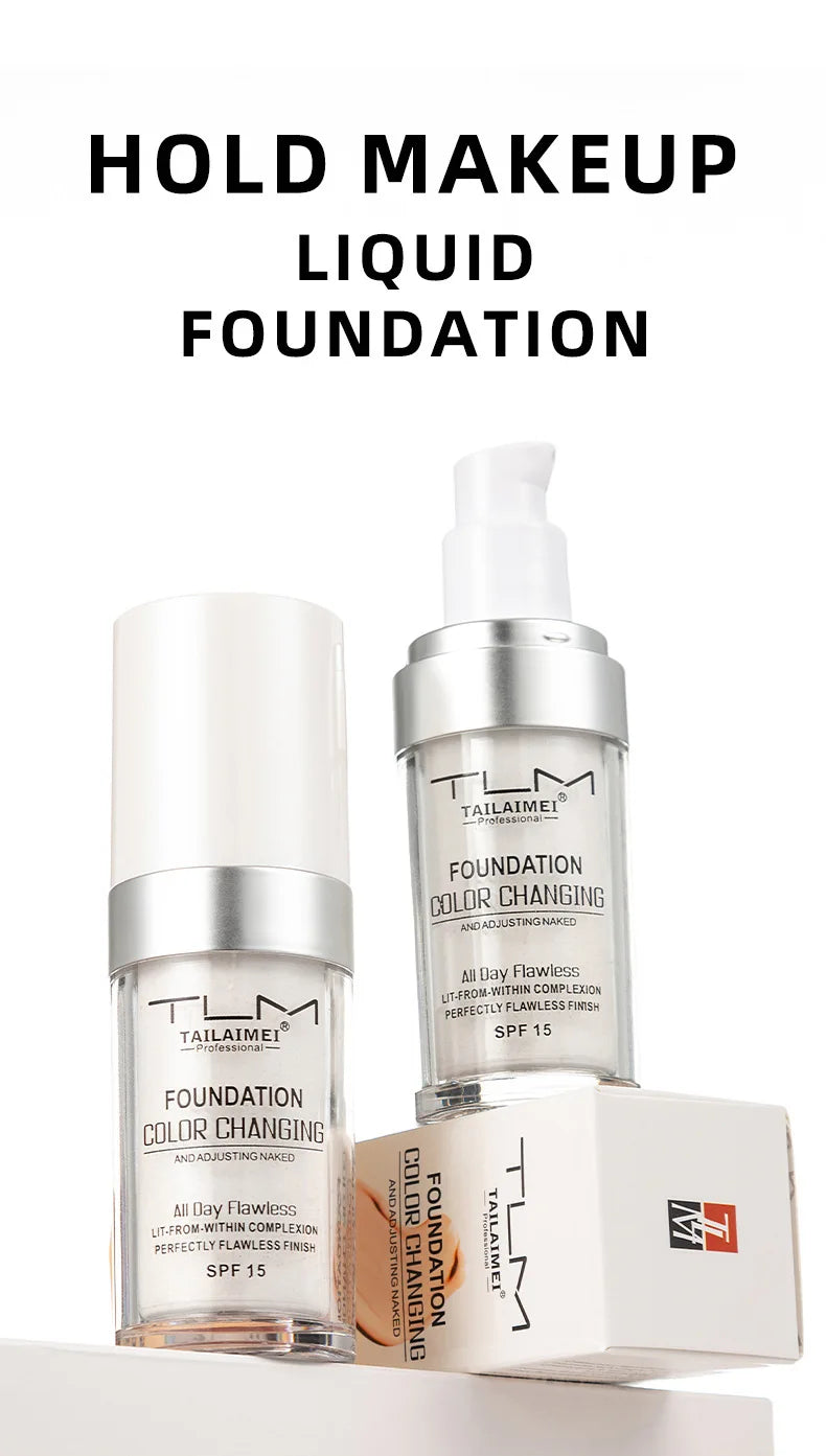 TLM Foundation Color Changing Mike Makeup For Full Coverage Blush Cream Brightening Moisturizing Longlasting Non-flading Makeup Lootquake LLC