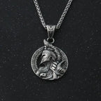 stainless steel King of War Spartan Warrior Portrait Pendant Men\'s Necklace Trend Rock Hip Hop Party Jewelry Christmas Gift
