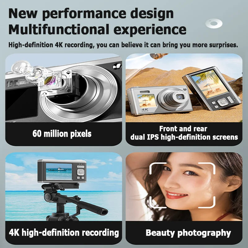 K23 0GB-128GB Dual screen digital camera 4K telescopic lens 16x optical zoom waterproof camera selfie beauty home camera Lootquake LLC