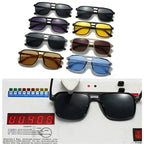 SO&EI Fashion Double Bridges Square Rivets Women Sunglasses Retro Men Gradient Shades UV400 Sun Glasses