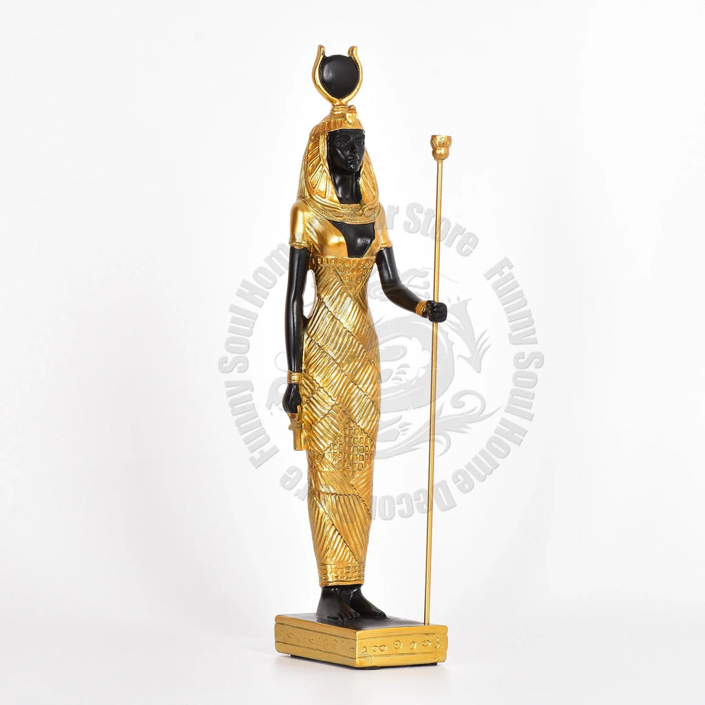 Egyptian Pharaohs＆ Isis God of Life Statue Model Egyptian Pyramid Tourist Souvenir Home Room Office Desk Decoration Accessories