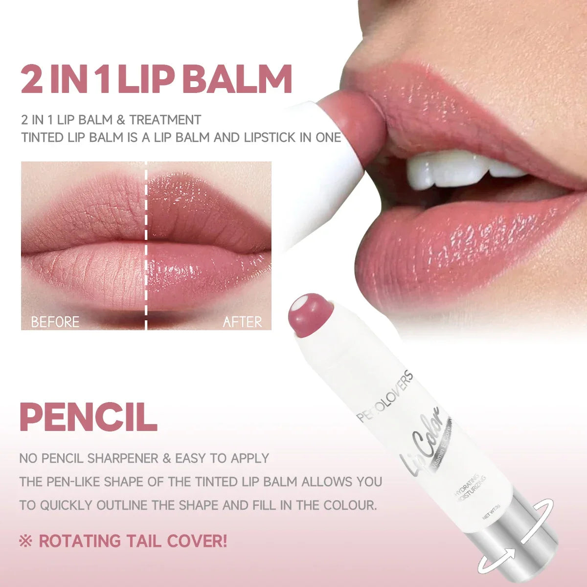 2-in-1 Nude Lipstick Matte Red Lip Balm Moisturizing 6 Colors Sandwich Lipstick Waterproof Long Lasting Non-stick Cup Lip Stick Lootquake LLC