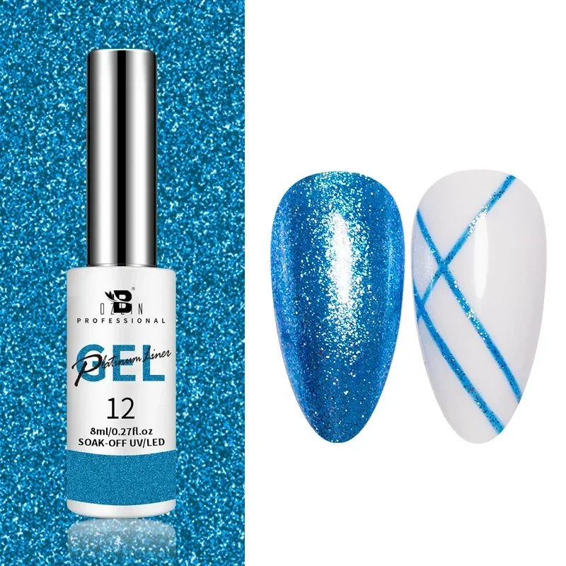 5ML Gold Silver Metallic Liner Paint Gel Polish Chrome Mirror Metal Effect Super Bright French UV LED Semi Permanent Nail Gel Lootquake LLC