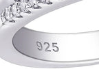 Newshe 2 Pieces Tear Drop Shape Engagement Ring Wedding Band for Women 925 Silver Bridal Jewelry High Grade Cubic Zircons