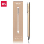 DELI Metal Sign Pen 0.5mm Gel Pens Golden Silver Color Metallic Writing Pen with Refills Smooth Writing School Office Supplies Lootquake LLC