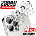 4Pcs Camera Lens Glass Protector on For iPhone 11 12 13 14 Pro Max Tempered Glass For iPhone 14 Plus 12 13 Mini Camera Protector Ultra Thin Transparent Camera Lens Cover Stevvex